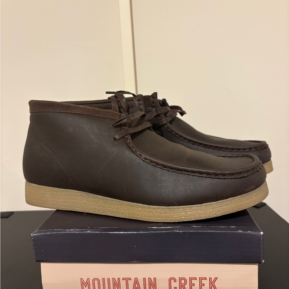 New Brown Leather Shoes with Tan Sole - Picture 1 of 4